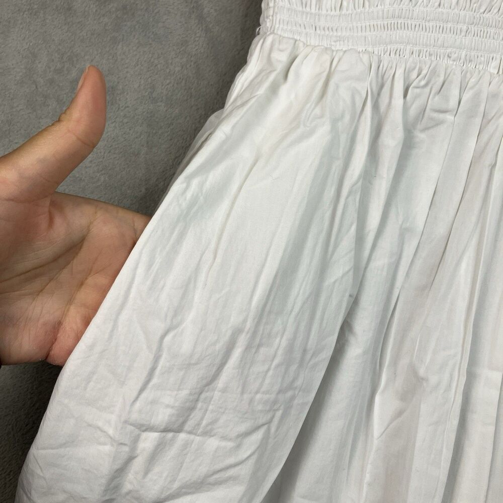 J Crew Elsie Shirt Dress Womens XL White Cotton Poplin Smocked Button Up CP995 - Picture 11 of 15